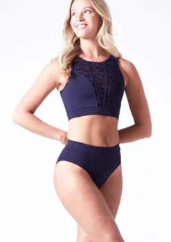 Move Dance Katia Crop Top -Capezi Dance Wear Shop mos0835 navy blue front t 94134.1696462301