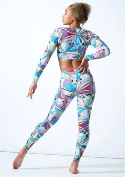 Move Dance Estella Square Neck Crop Top - Marble -Capezi Dance Wear Shop mos0910 mar back 1 68714.1678884808