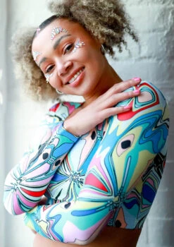 Move Dance Estella Square Neck Crop Top - Marble -Capezi Dance Wear Shop mos0910 mar front 4t 68419.1690450583