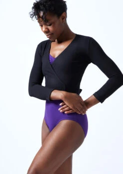 Move Dance Kimi Ballet Wrap -Capezi Dance Wear Shop moz001 black front 1t 95299.1695433087