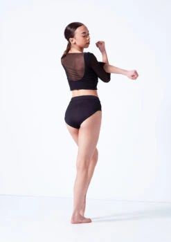 Move Dance Athena Mesh Crop Top -Capezi Dance Wear Shop moz0038 black back 02644.1681806972