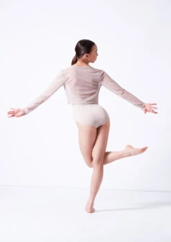 Move Dance Bella Mesh Tie Front Top 19 Move Dance Bella Mesh Tie Front Top -Capezi Dance Wear Shop moz0040 latte back 22943.1681806972