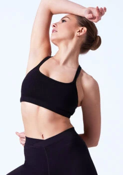 Move Dance Amy Dance Crop Top -Capezi Dance Wear Shop moz0251 black front t 59987.1691020259