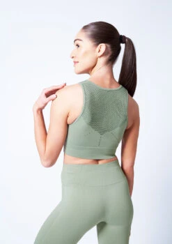 Move Dance Isabelle Seamless Tank Crop Top 20 Move Dance Isabelle Seamless Tank Crop Top -Capezi Dance Wear Shop moz0502 sage close up back 84603.1682378357