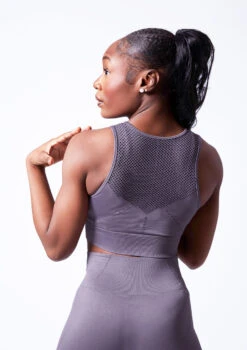 Move Dance Isabelle Seamless Tank Crop Top 14 Move Dance Isabelle Seamless Tank Crop Top -Capezi Dance Wear Shop moz0502 sharkgrey close up back 92842.1684799005