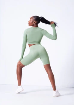 Move Dance Orianna Seamless Zip Crop Top 12 Move Dance Orianna Seamless Zip Crop Top -Capezi Dance Wear Shop moz0503 sage back 49651.1682378357