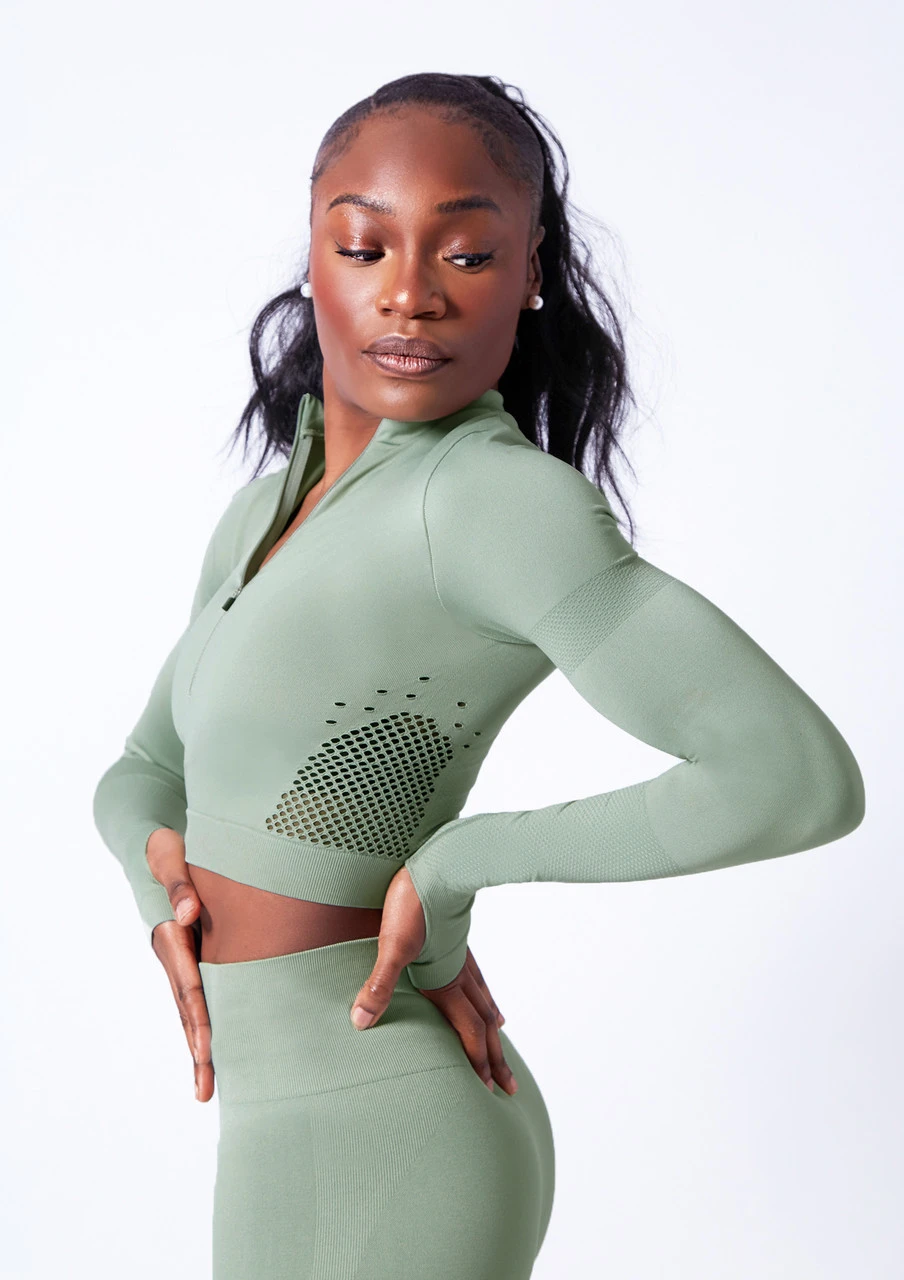 Move Dance Orianna Seamless Zip Crop Top 3 Move Dance Orianna Seamless Zip Crop Top - Image 3