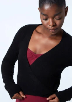 Move Dance Everly Ballet Wrap -Capezi Dance Wear Shop moz0730 black close up front 1 20376.1678885135