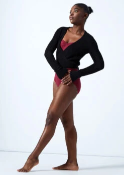 Move Dance Everly Ballet Wrap -Capezi Dance Wear Shop moz0730 black front 1 07266.1678885129