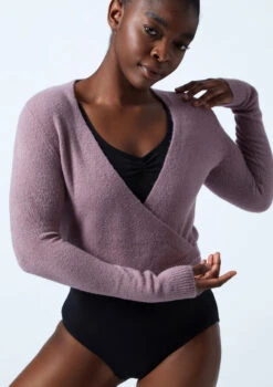 Move Dance Everly Ballet Wrap -Capezi Dance Wear Shop moz0730 purple close up front 1 89271.1678885135