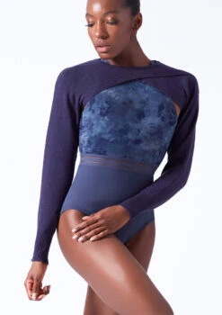 Move Dance Sidra Crossover Shrug 11 Move Dance Sidra Crossover Shrug -Capezi Dance Wear Shop moz0737 blue marl front t 30024.1690450551