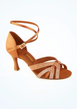 Freed Paloma Swarovski Crystal Latin Shoe 2.5" - Tan