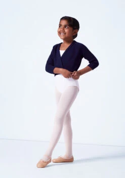 Tappers & Pointers Kids Knit Ballet Wrap -Capezi Dance Wear Shop taxclsn navy front 1 26359.1683935998