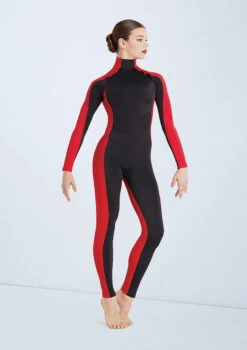 Weissman Destinations -Capezi Dance Wear Shop wn mt11202 weissman two tone colourblock unitard black red front T 96576.1698840494