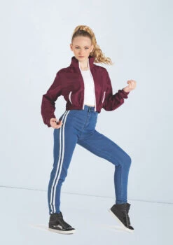 Weissman Sporty Striped Jeggings -Capezi Dance Wear Shop wn14547 denim 60 t 87857.1698713425