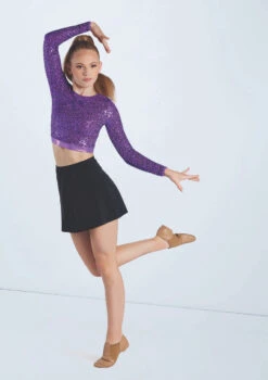 Weissman Sequin Long Sleeve Top! 9 Weissman Sequin Long Sleeve Top! -Capezi Dance Wear Shop wn15249 electric purple 46 76025.1694733313