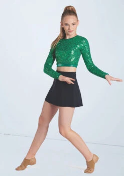 Weissman Sequin Long Sleeve Top! 10 Weissman Sequin Long Sleeve Top! -Capezi Dance Wear Shop wn15249 kelly 46 53285.1694733313