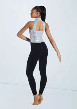 Weissman Sequin Mock Neck Unitard -Capezi Dance Wear Shop wn15251 silver 36 77794.1694473996