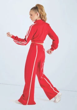 Weissman French Terry Split-Front Pants 10 Weissman French Terry Split-Front Pants -Capezi Dance Wear Shop wn15426 red 44 61011.1694694085