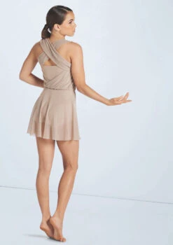 Weissman Asymmetric Draped Leotard -Capezi Dance Wear Shop wn15429 latte 3235 84722.1694694098