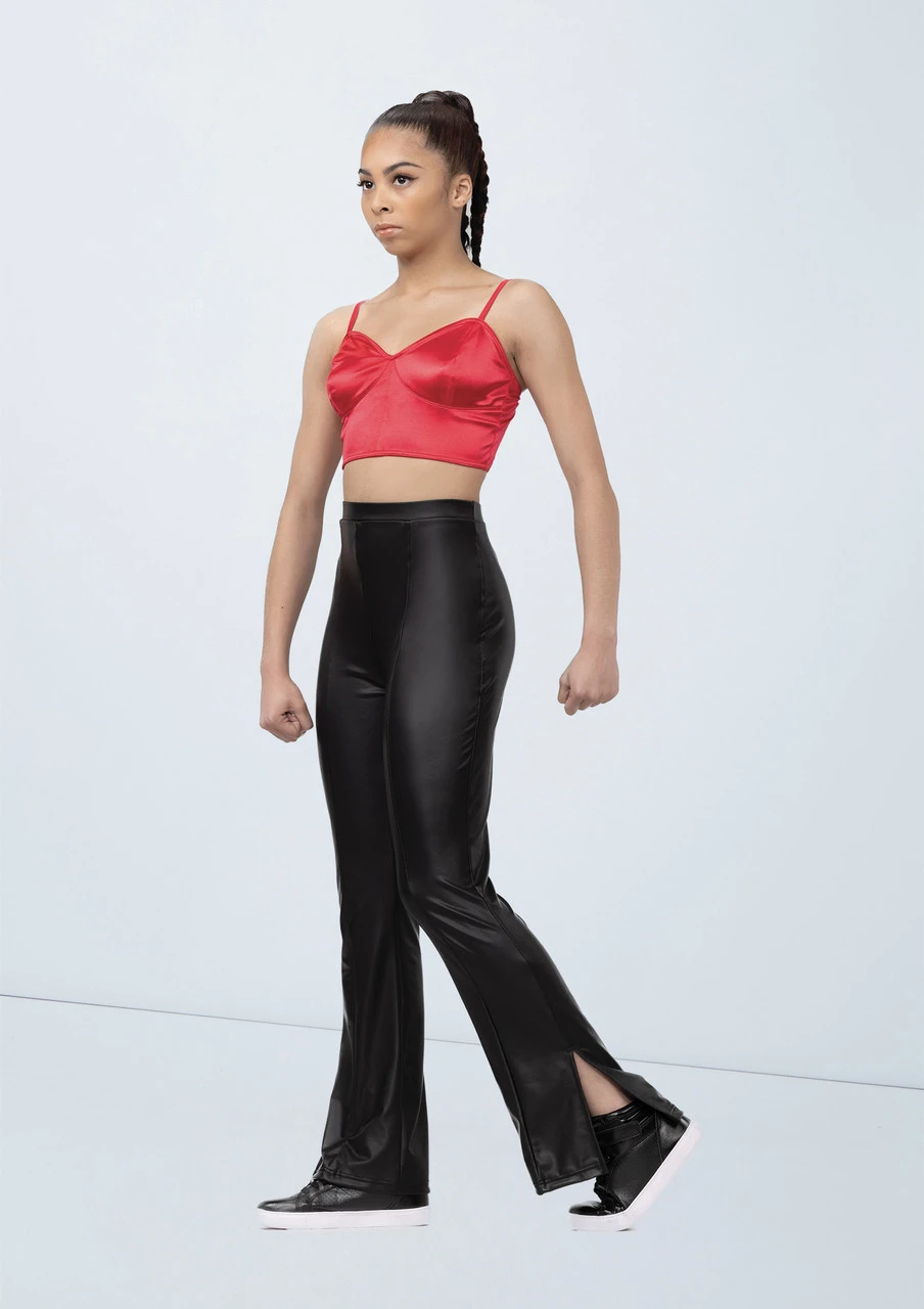 Weissman Vegan Leather Side-Split Pants 1 Weissman Vegan Leather Side-Split Pants