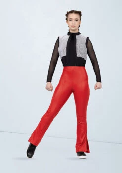 Weissman Vegan Leather Side-Split Pants 9 Weissman Vegan Leather Side-Split Pants -Capezi Dance Wear Shop wn15511 red 15 t 55865.1698824360