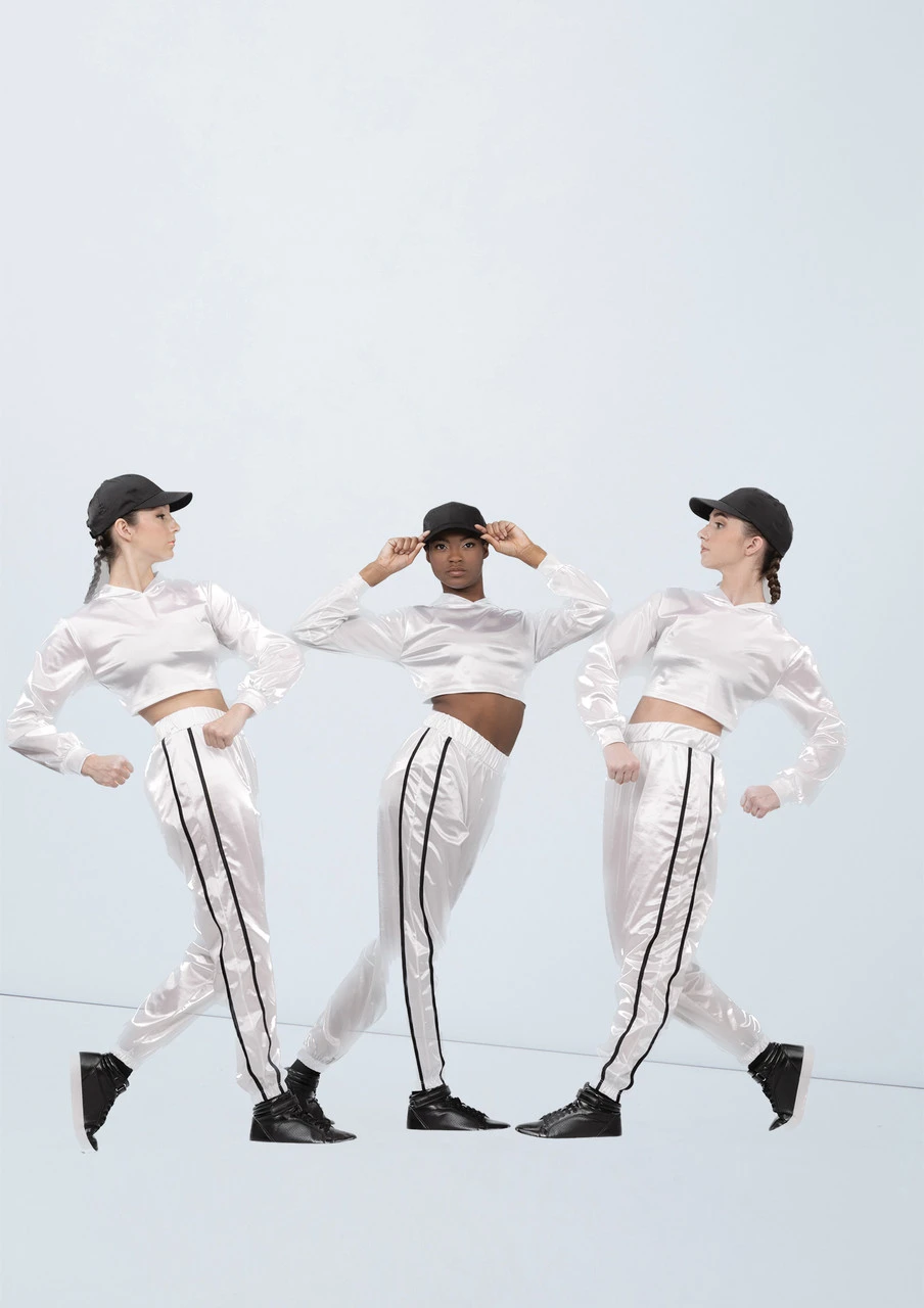 Weissman Satin Cropped Hoodie 1 Weissman Satin Cropped Hoodie