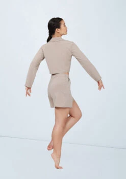 Weissman Cropped Suit Blazer -Capezi Dance Wear Shop wn15555 latte 150 22596.1694697936