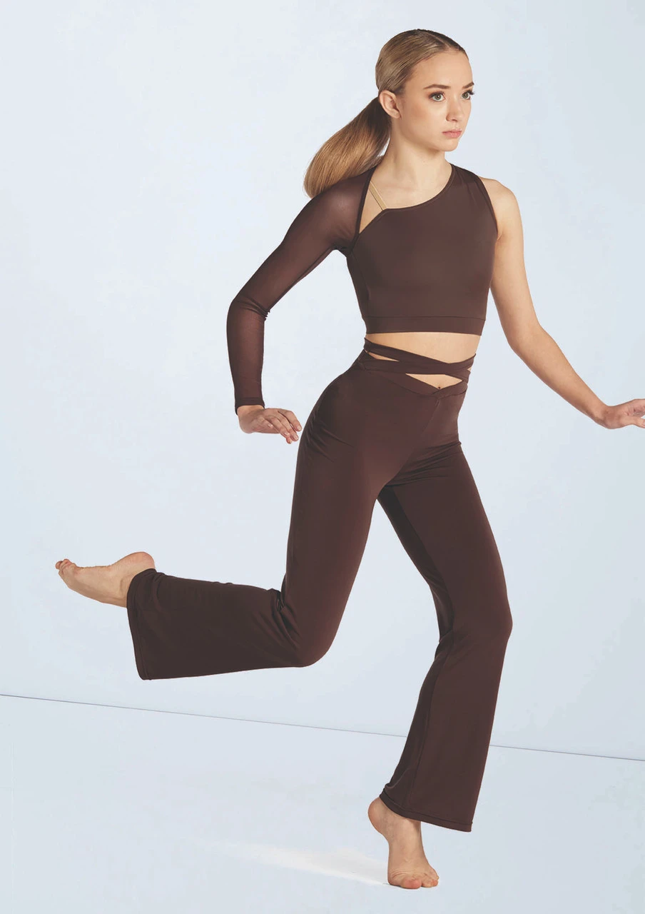 Weissman Asymmetric Mesh Sleeve Crop 5 Weissman Asymmetric Mesh Sleeve Crop - Image 5