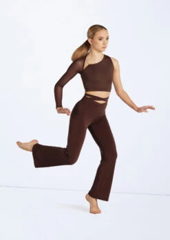 Weissman Strappy Waist Flare Pants -Capezi Dance Wear Shop wn15599 chocolate 22 69598.1694698450