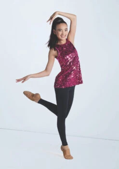Weissman Ultra Sparkle Tunic Top -Capezi Dance Wear Shop wn16345 lipstick 529 98255.1694919658
