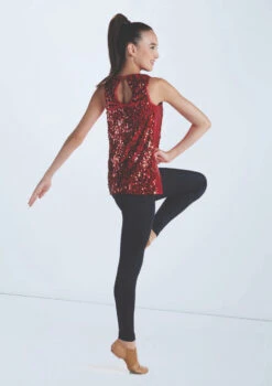 Weissman Ultra Sparkle Tunic Top -Capezi Dance Wear Shop wn16345 red 527 46417.1694919658