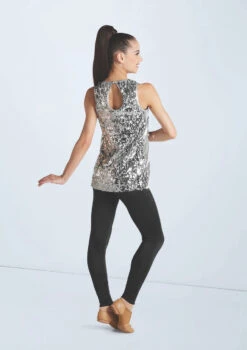 Weissman Ultra Sparkle Tunic Top -Capezi Dance Wear Shop wn16345 silver 671 96733.1694919658